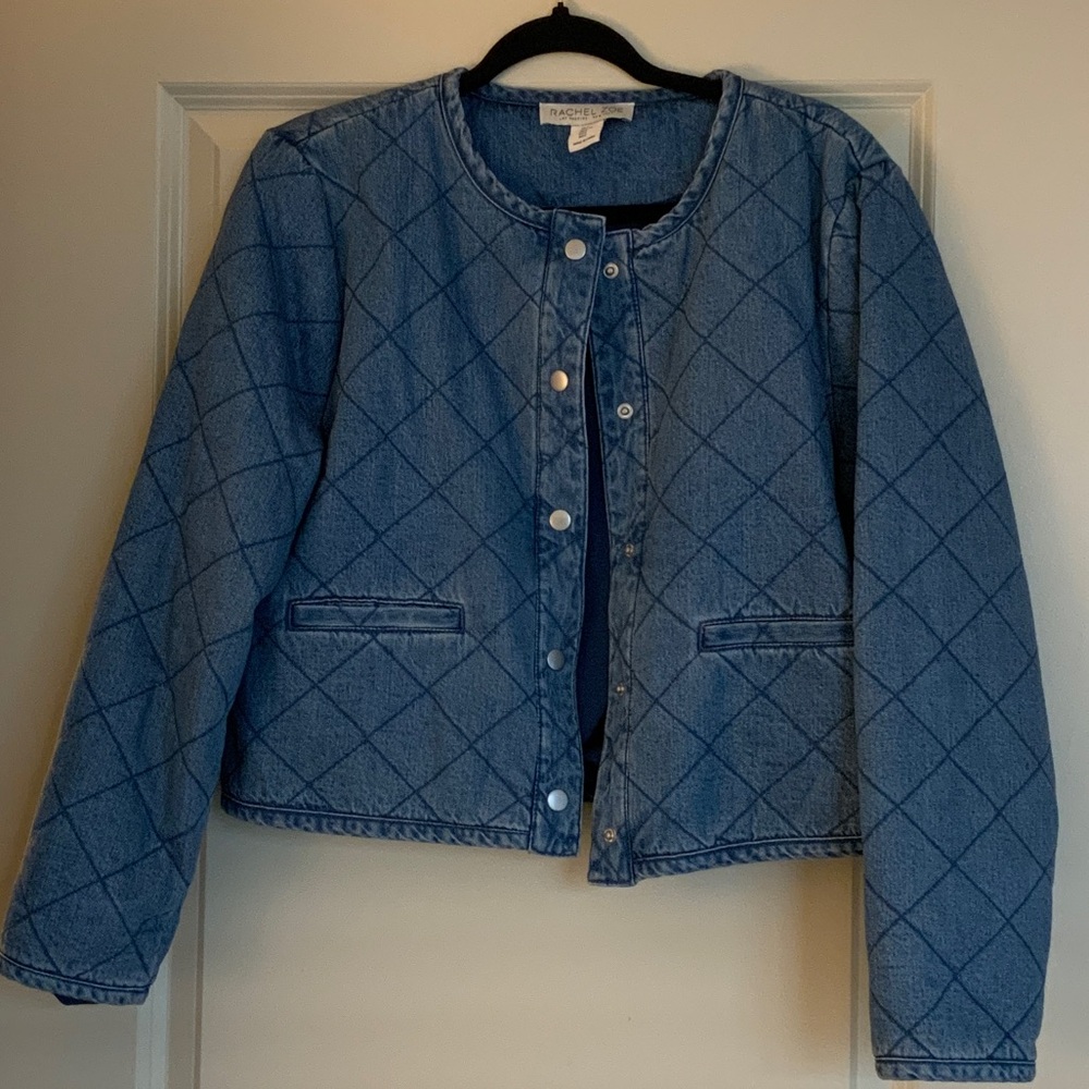 Rachel Zoe Blue Quilted Jean Jacket